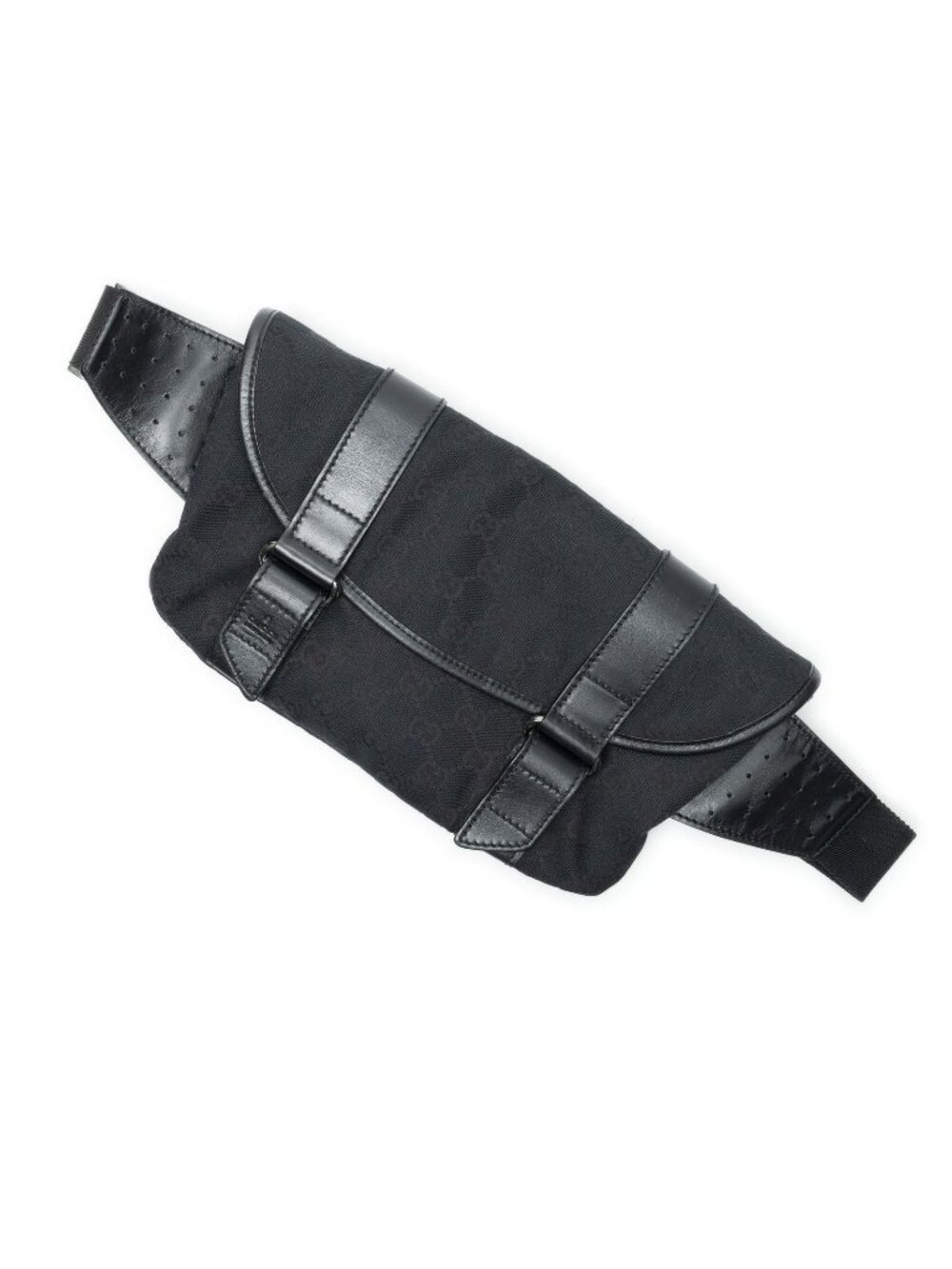 Gucci Flap Waist Bag Black GG Canvas